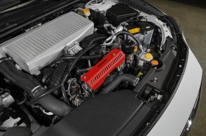 Subaru WRX Pulley Cover - Perrin Performance - SHORT - For Use w/PERRIN AOS - Red - `22-`25 Subaru WRX Pulley Cover - Perrin Performance - SHORT - For Use w/PERRIN AOS - Red - `22-`25